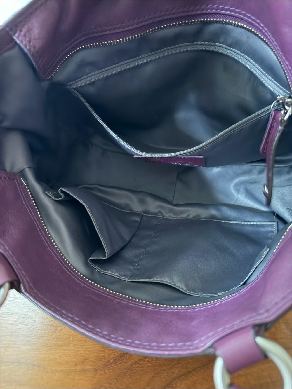 Coach Ashley Purple Leather Studded bag - Picture 4 of 6